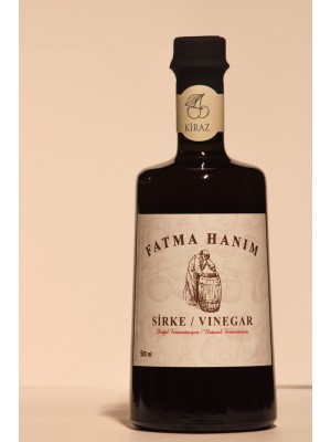 FATMA HANIM Kiraz Sirkesi 500 ml / Meşe Fıçılarında Doğal Fermantasyon