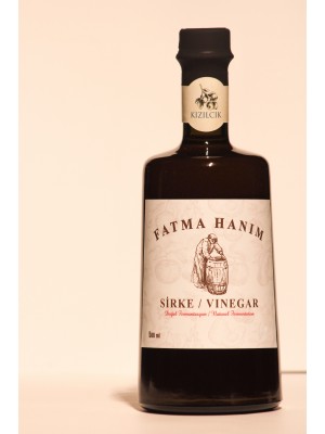FATMA HANIM Kızılcık Sirkesi 500 ml / Meşe Fıçılarında Doğal Fermantasyon